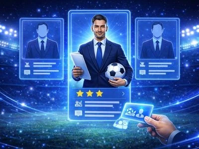 Representante de futbolistas analizando perfiles en MERCAFUT